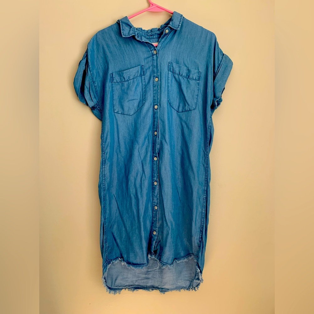 Denim button down dress